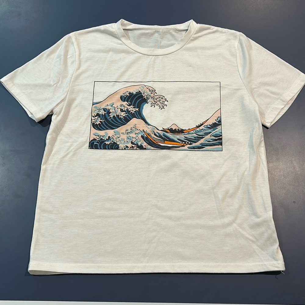 white graphic t-shirt